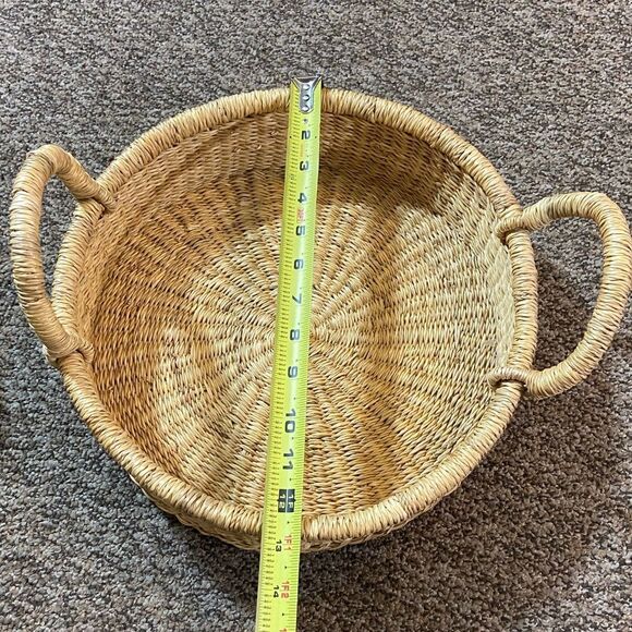 Set 3 Wooden Bamboo Basket With
 Handle - Picture 8 of 16